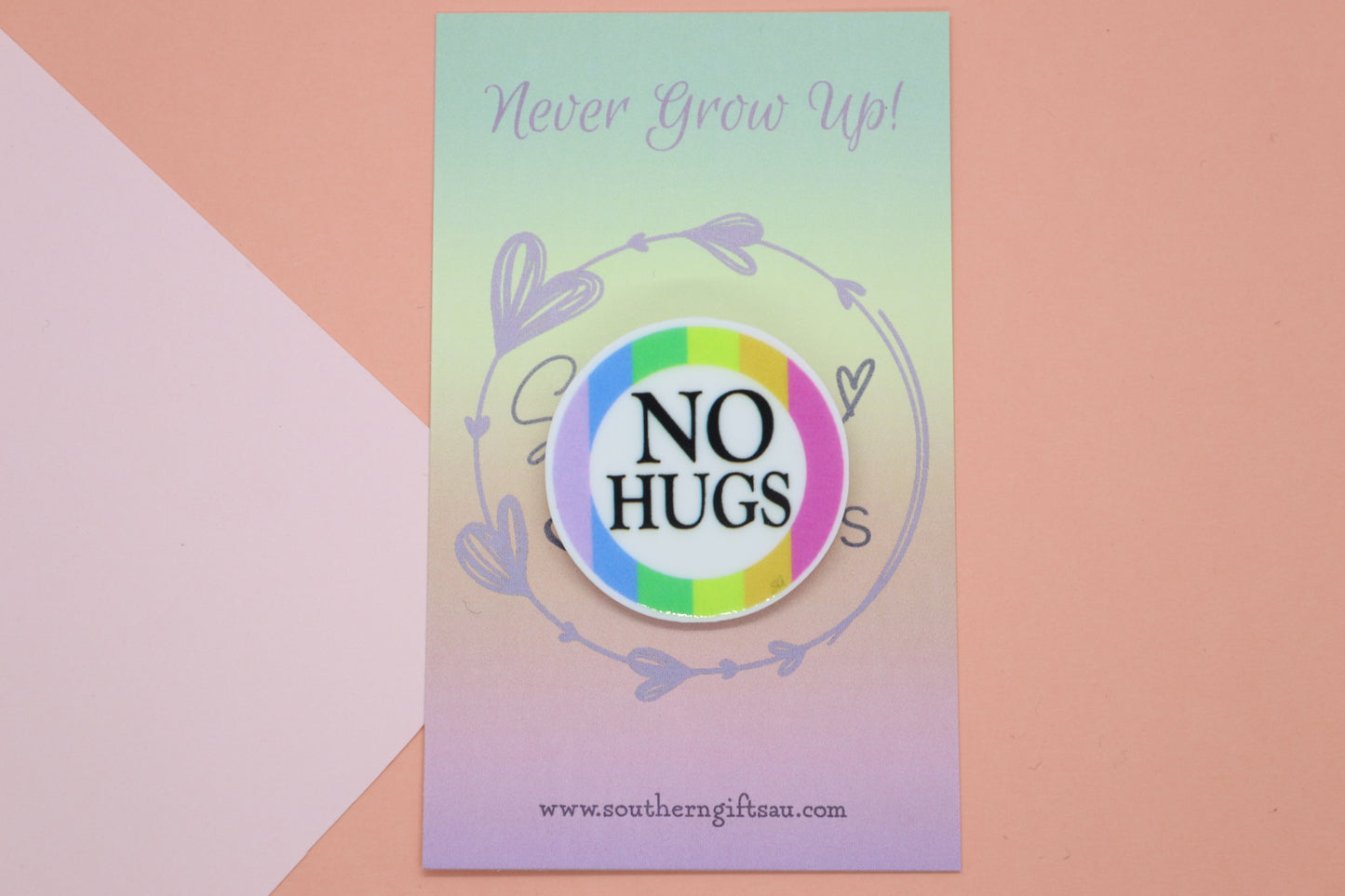 No Hugs Badge