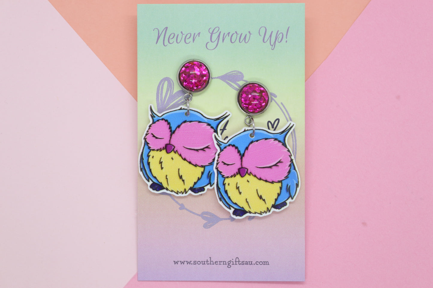 Petite Rainbow Owl Earrings