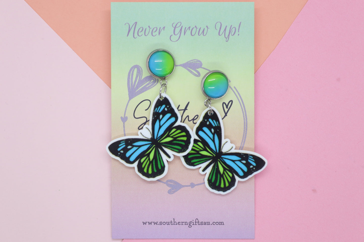 Petite Blue Butterfly Earrings