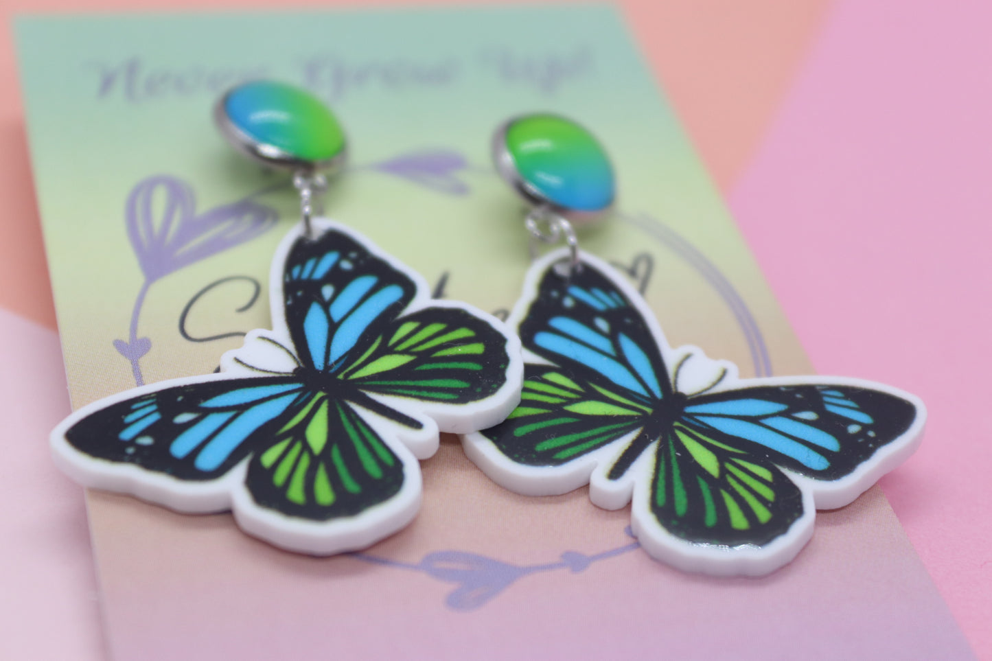 Petite Blue Butterfly Earrings