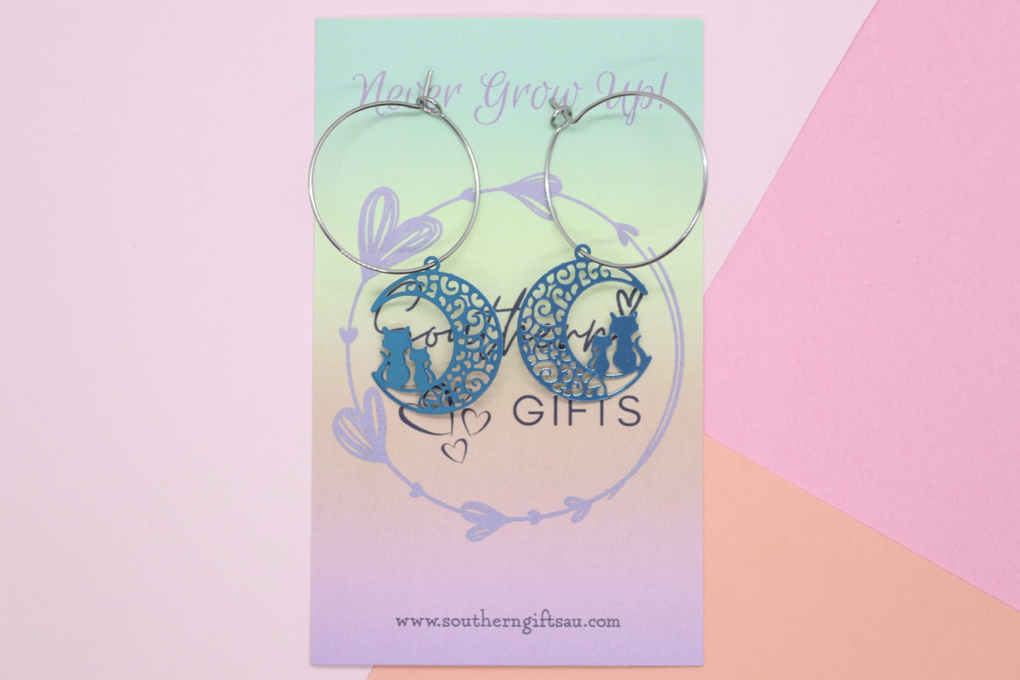 Filigree Blue Cat Hoops