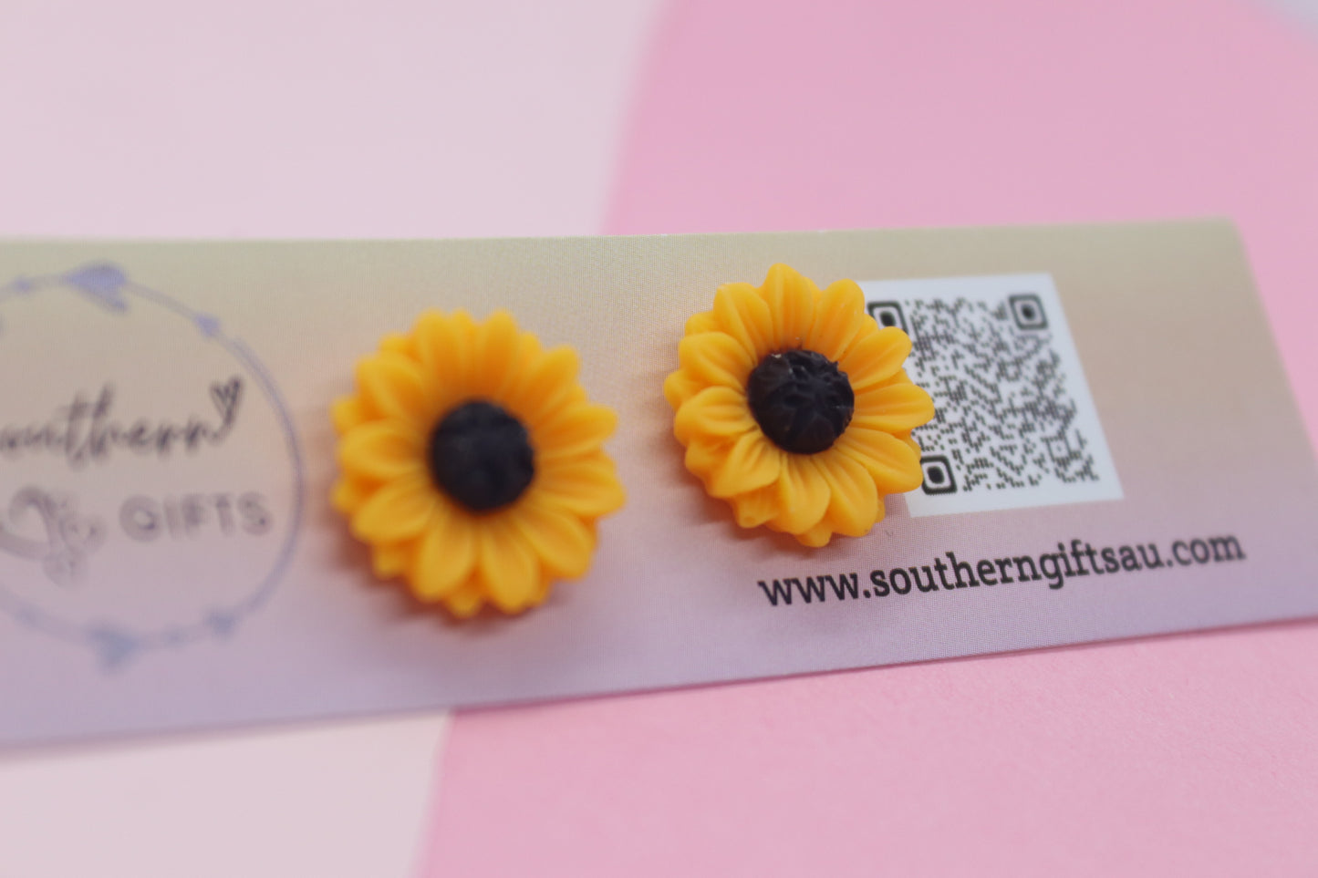 Matte Sunflower Stud Earrings
