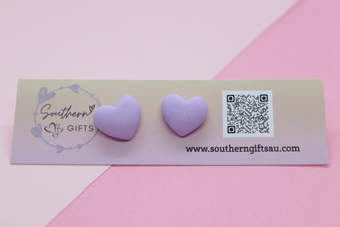 Purple Heart Stud Earrings