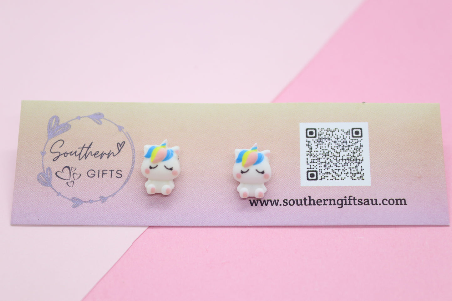 3D Unicorn Stud Earrings