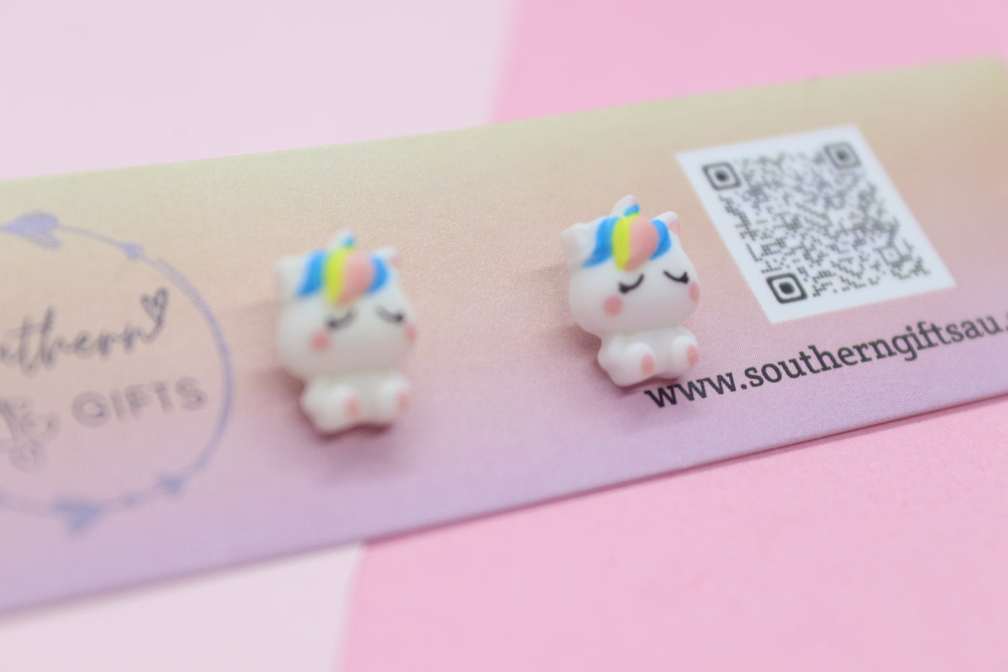 3D Unicorn Stud Earrings