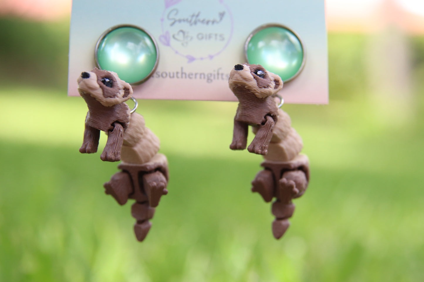 3D Ferret Earrings