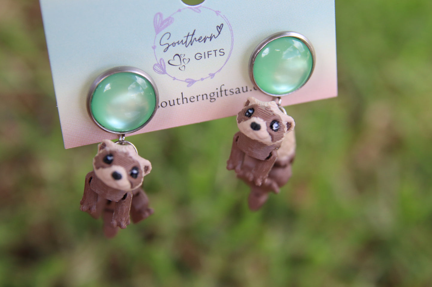 3D Ferret Earrings