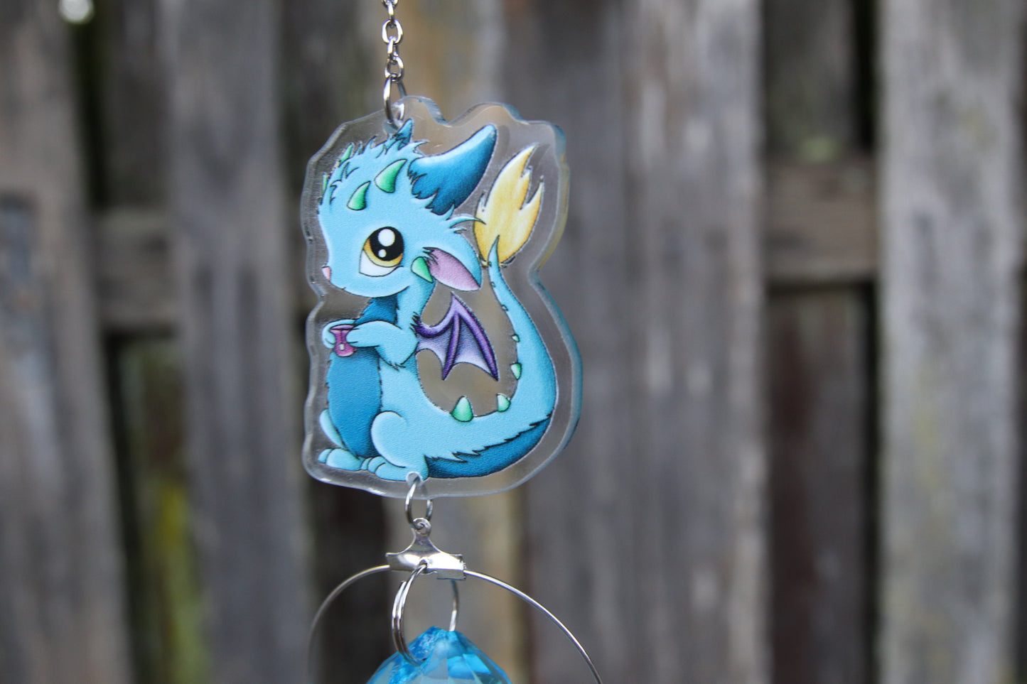Coffee Drinking Dragon Floof Suncatcher