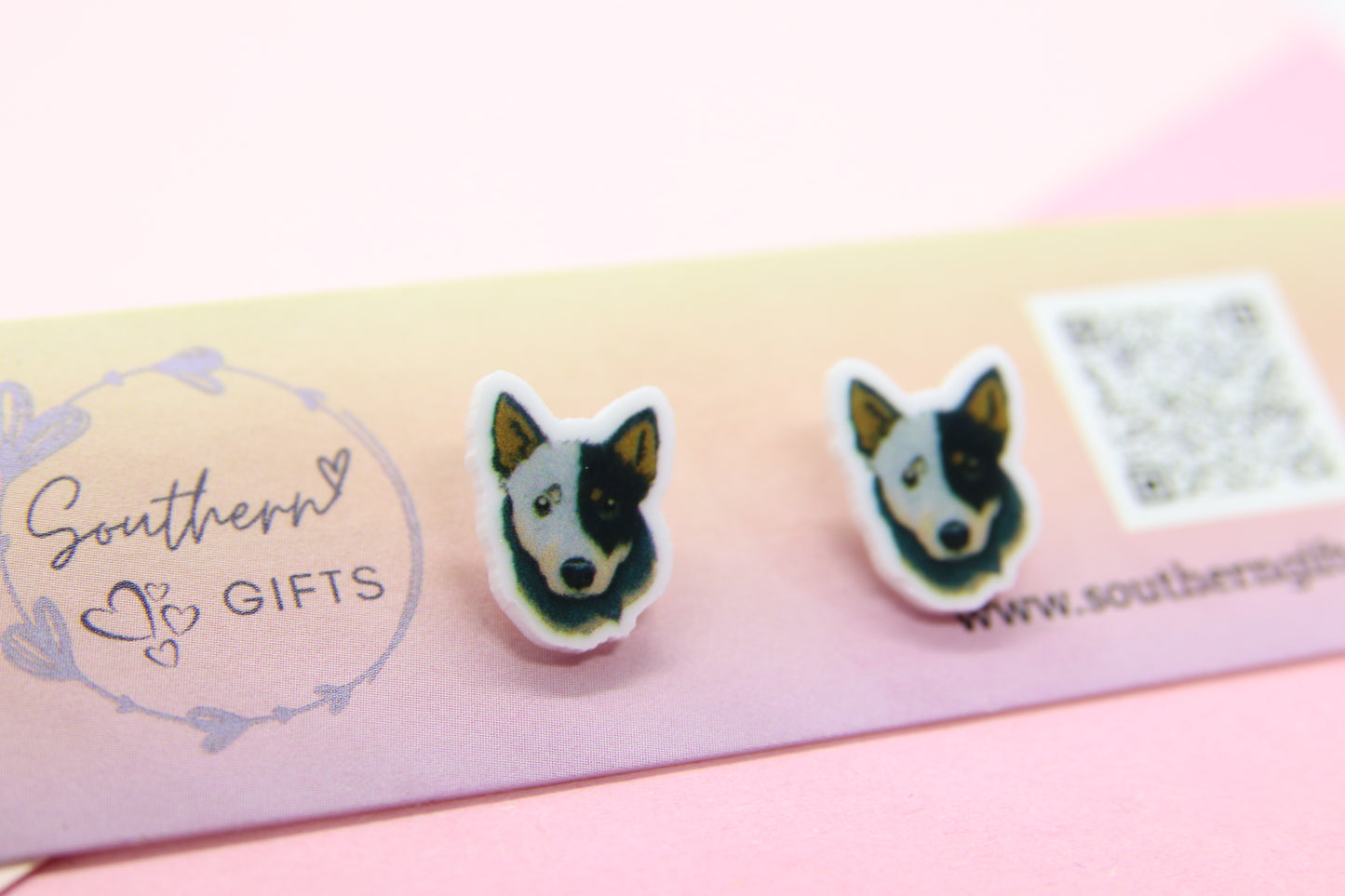 Blue Heeler Stud Earrings