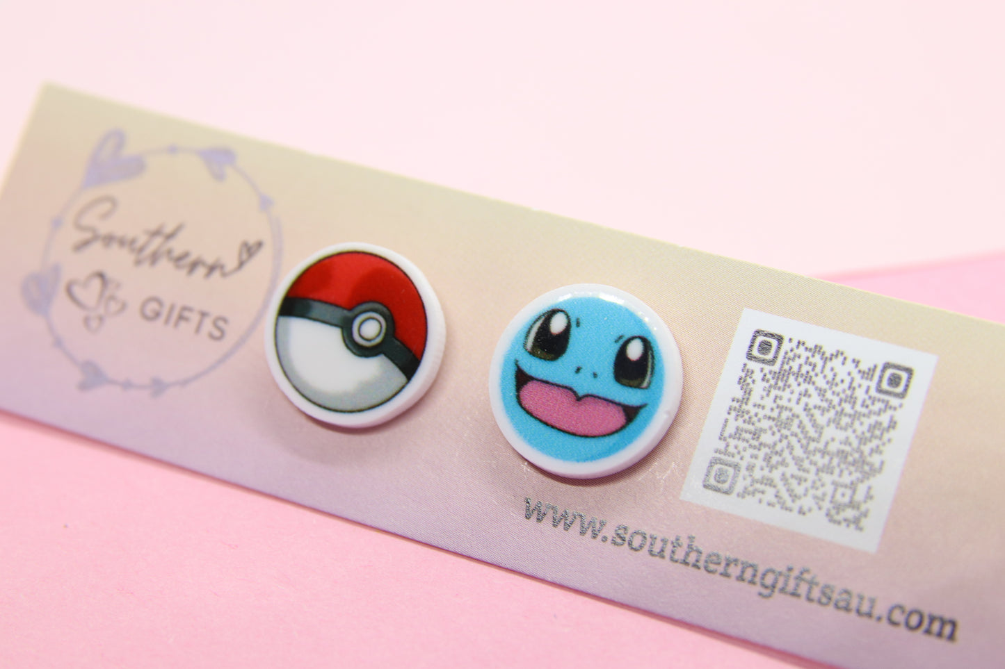 Squirtle Inspired Stud Earrings
