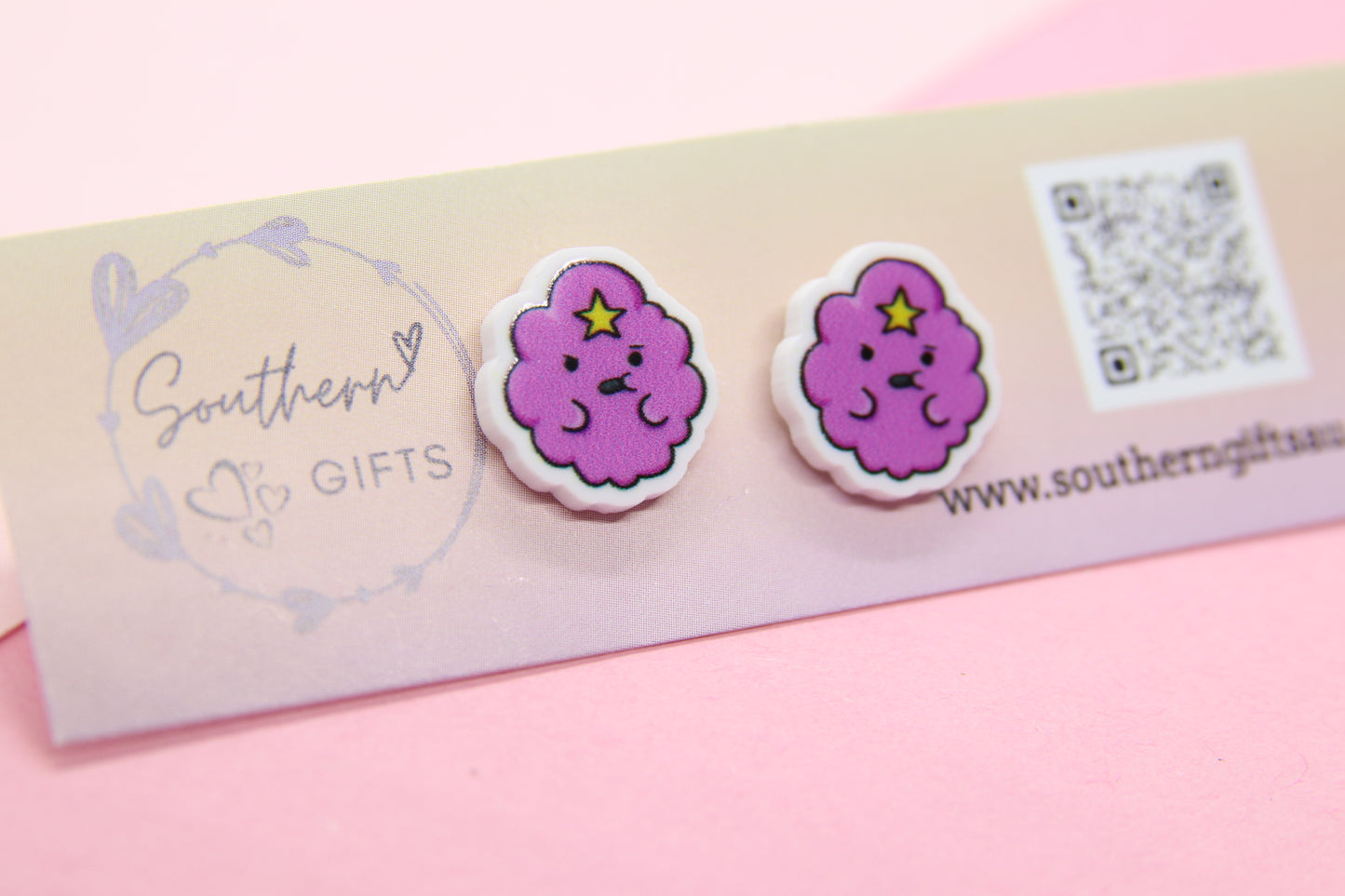 Adventure Time Lumpy Space Princess Inspired Stud Earrings