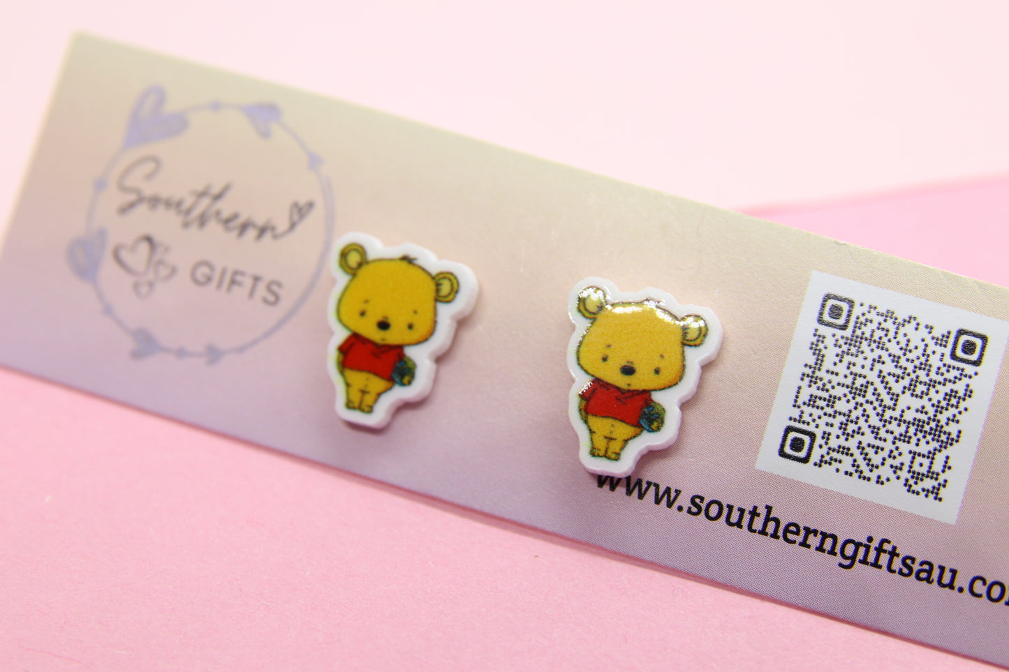 Pooh Inspired Stud Earrings
