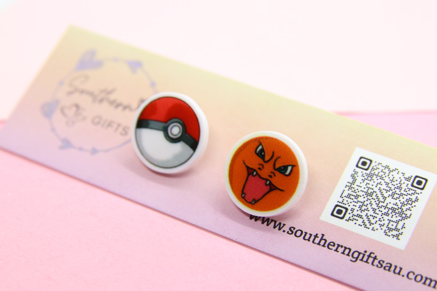Charizard Inspired Stud Earrings