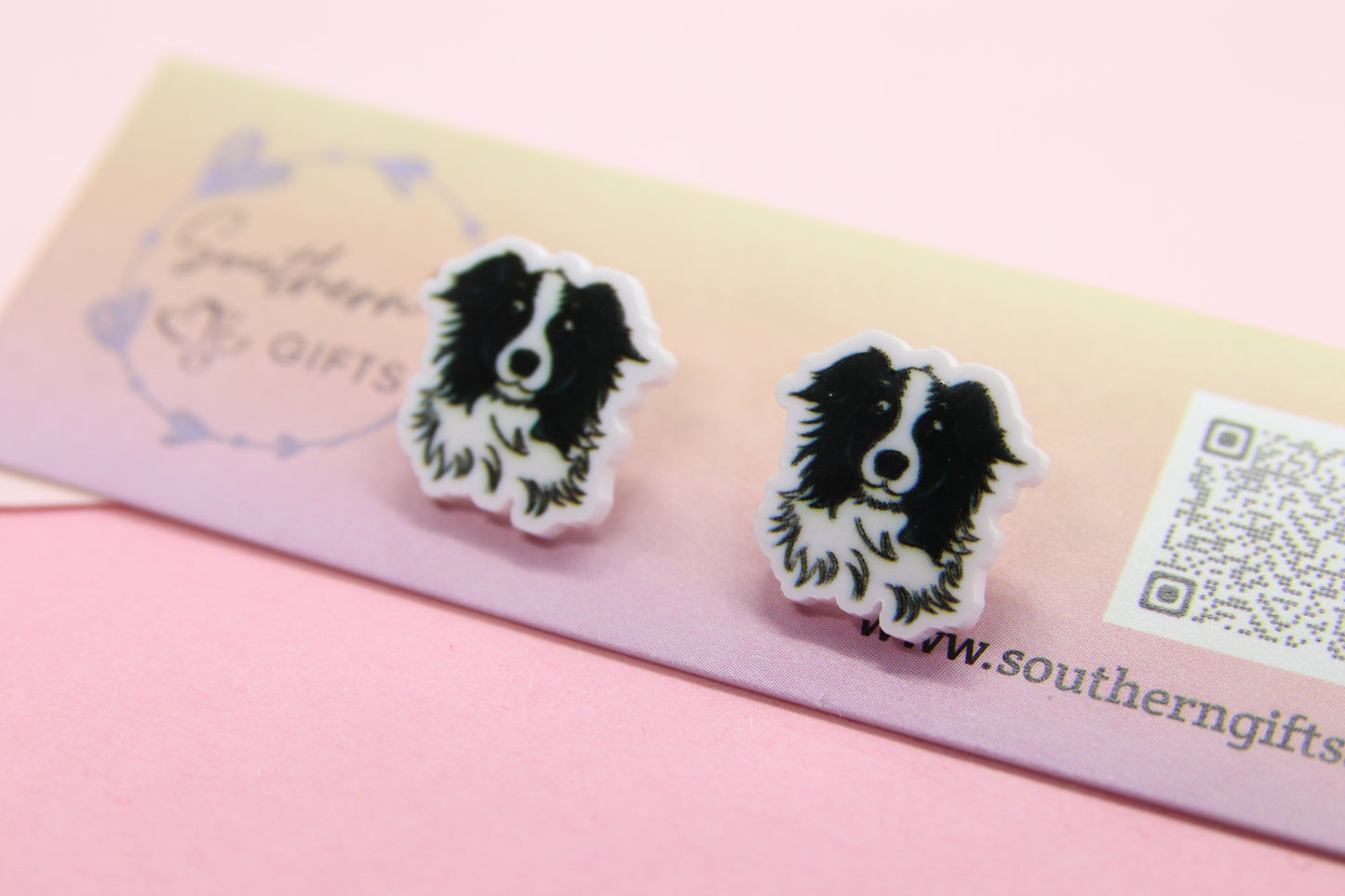 Border Collie Stud Earrings