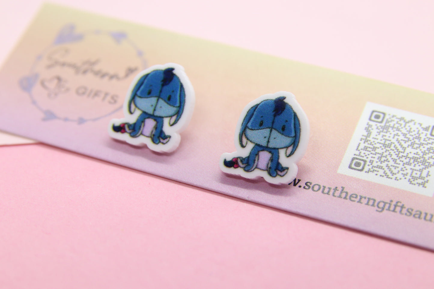 Eeyore Inspired Stud Earrings