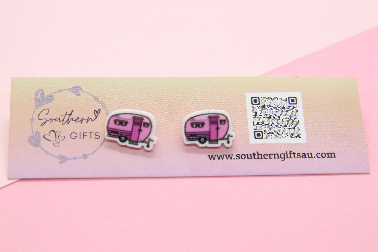 Pink Caravan Stud Earrings