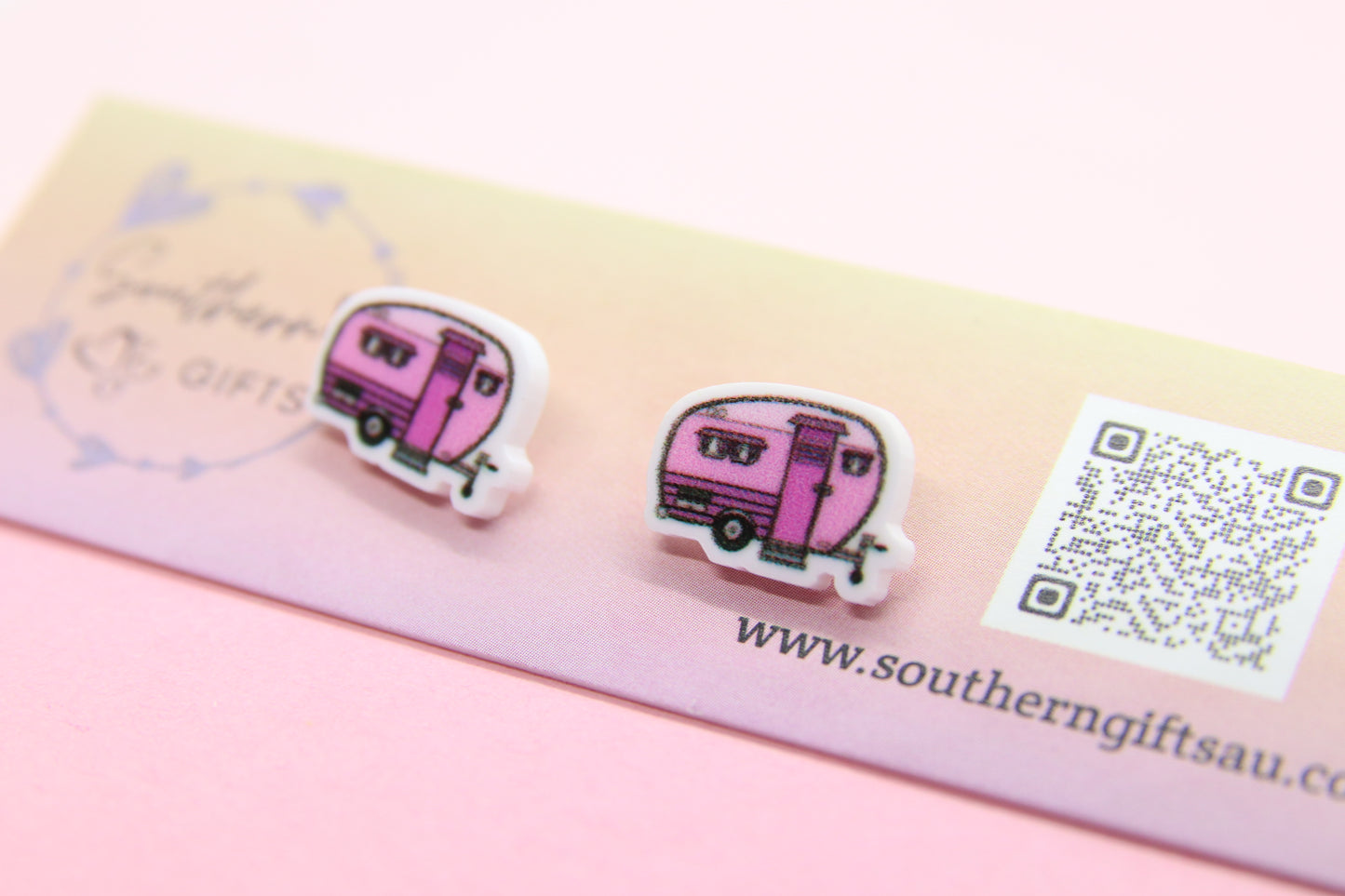Pink Caravan Stud Earrings