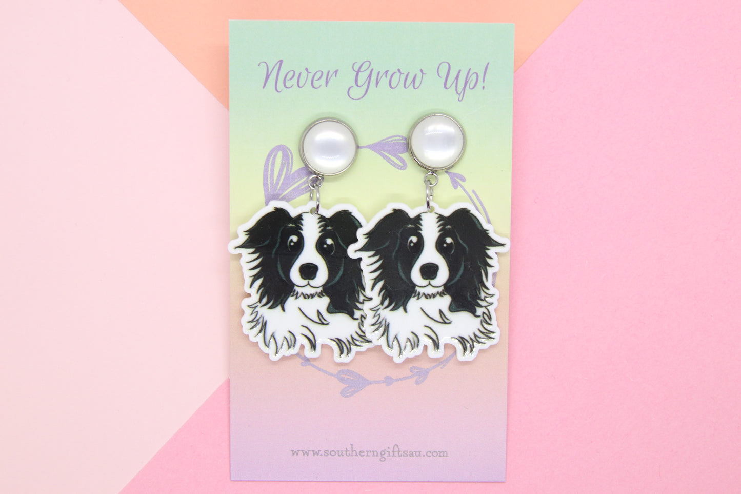 Petite Border Collie Earrings