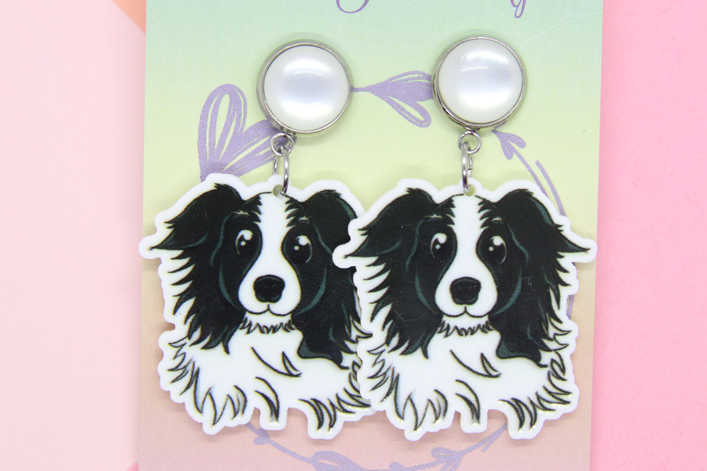 Petite Border Collie Earrings