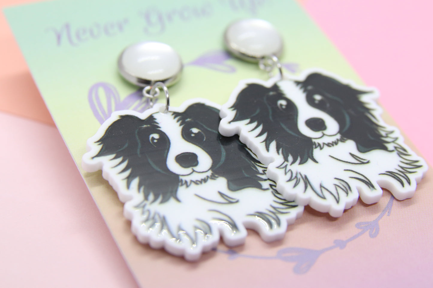 Petite Border Collie Earrings
