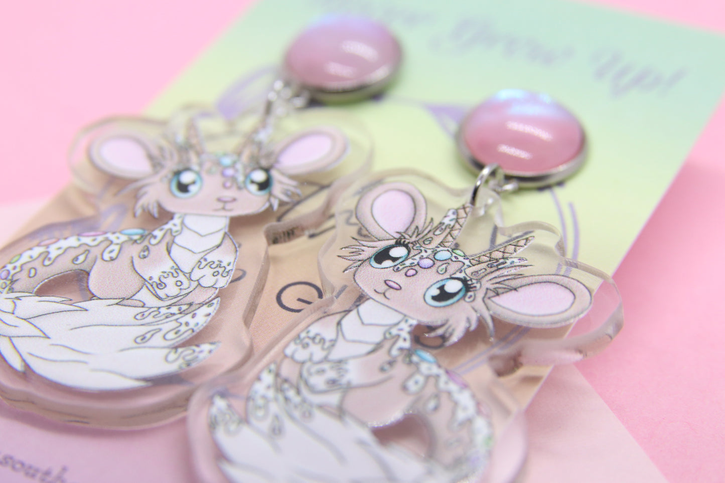 Icecream Mouse Floof Earrings