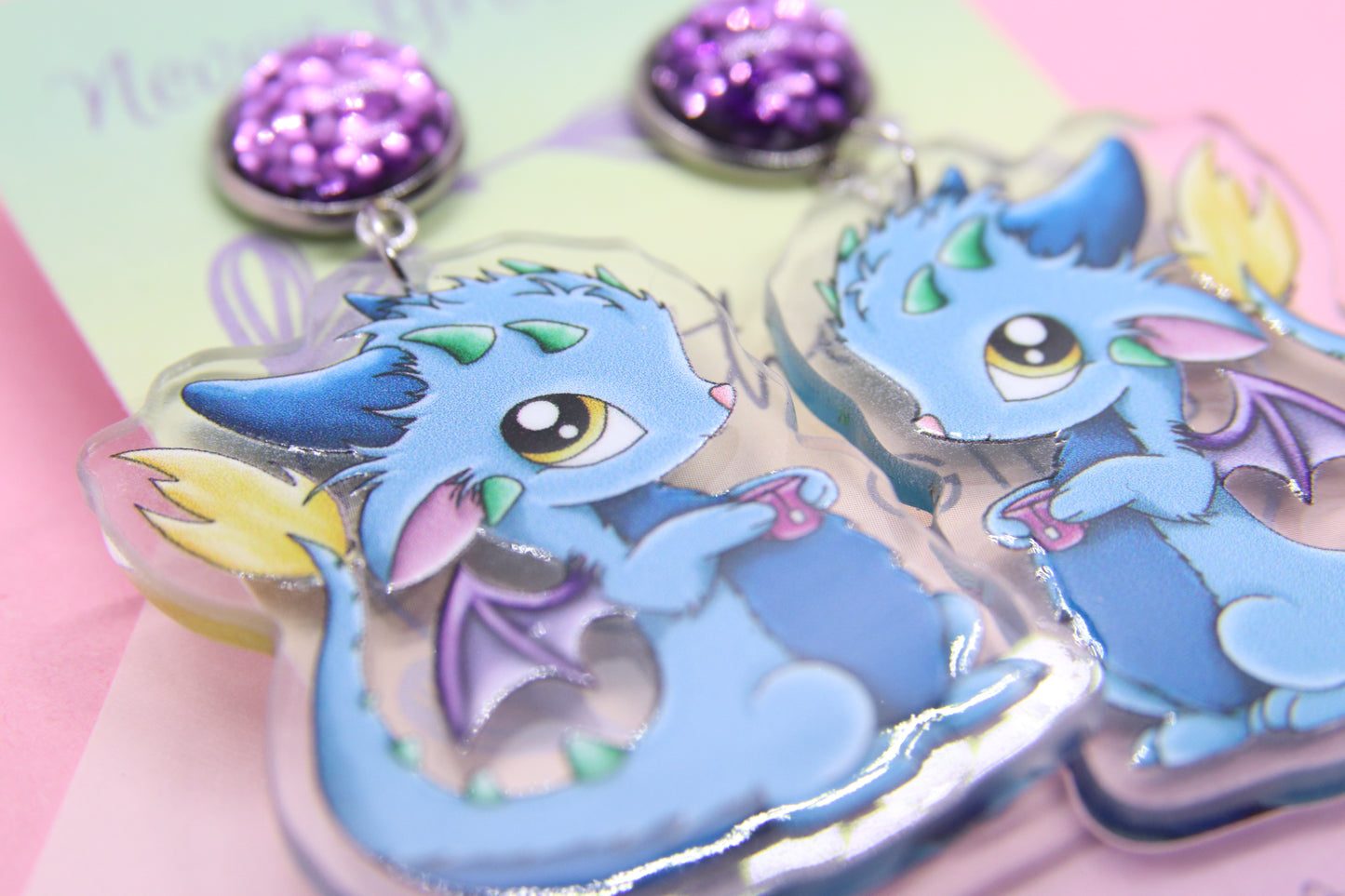 Coffee Drinking Dragon Earrings