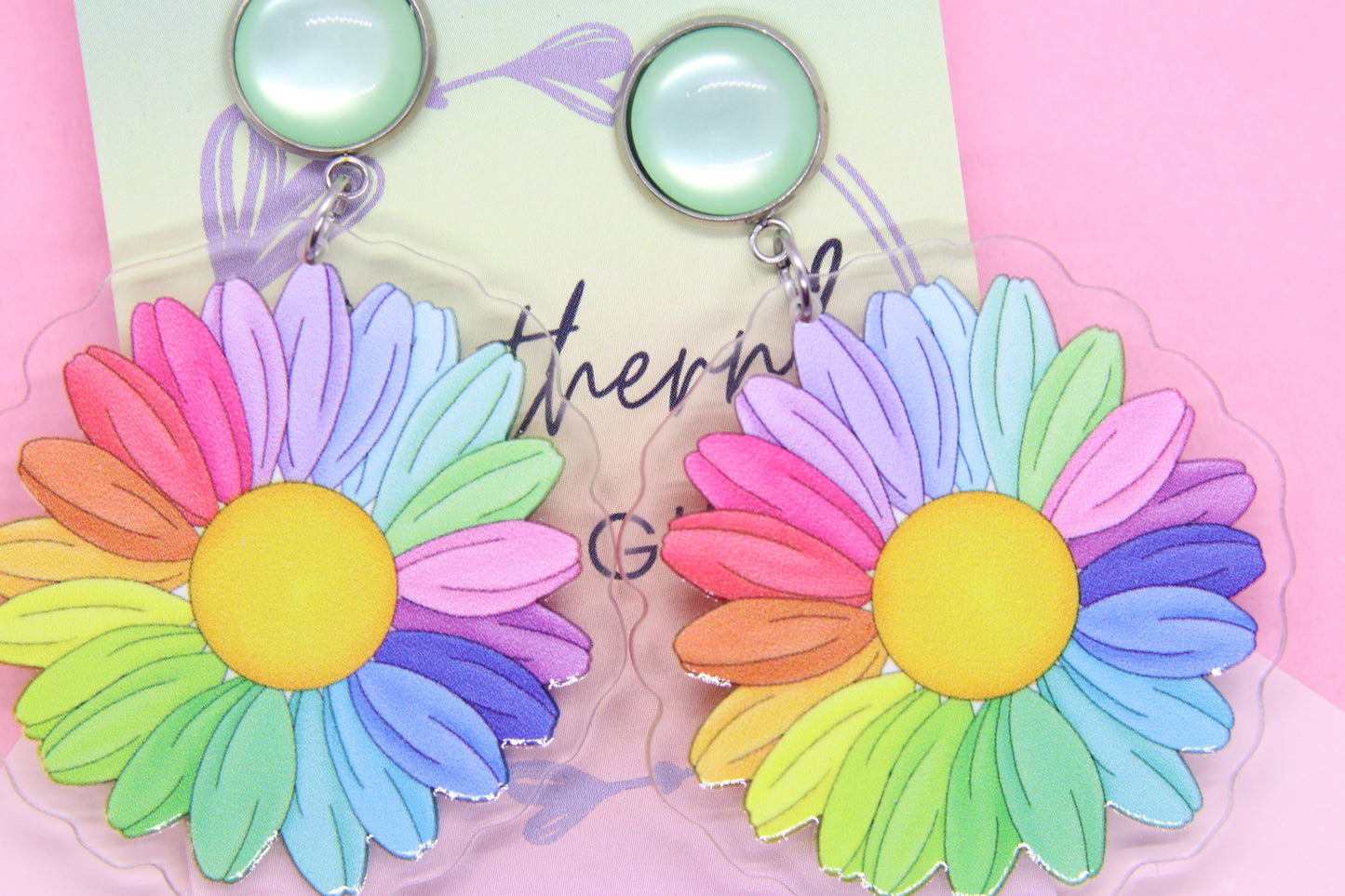 Rainbow Daisy Earrings