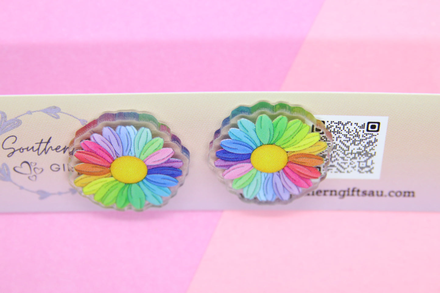 20mm Rainbow Daisy Stud Earrings