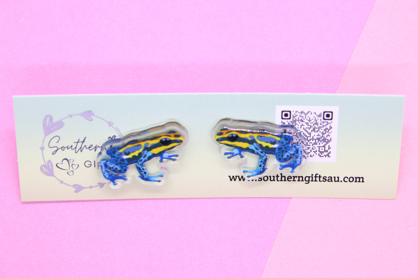 20mm Poison Dart Frog Stud Earrings