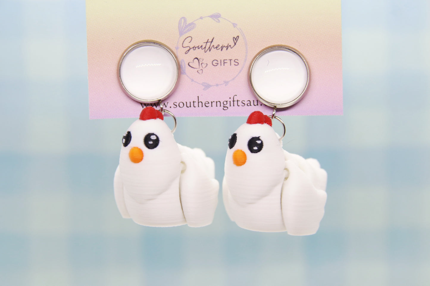 3D Chicken Earrings