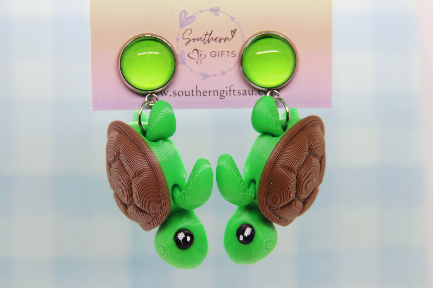3D Turtle Earrings