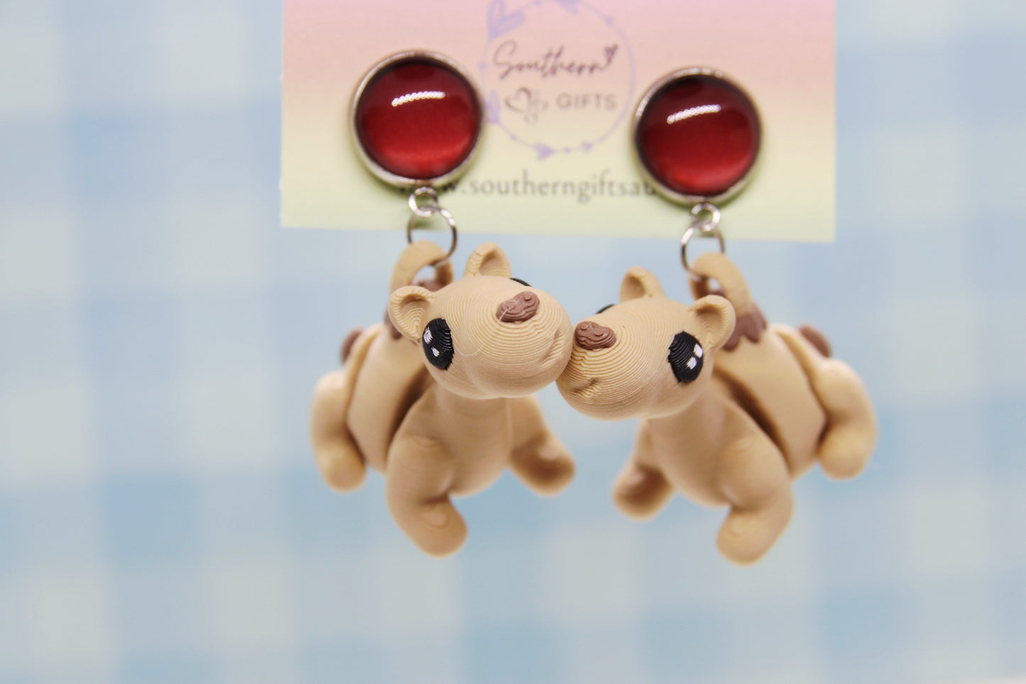 3D Camel Earrings