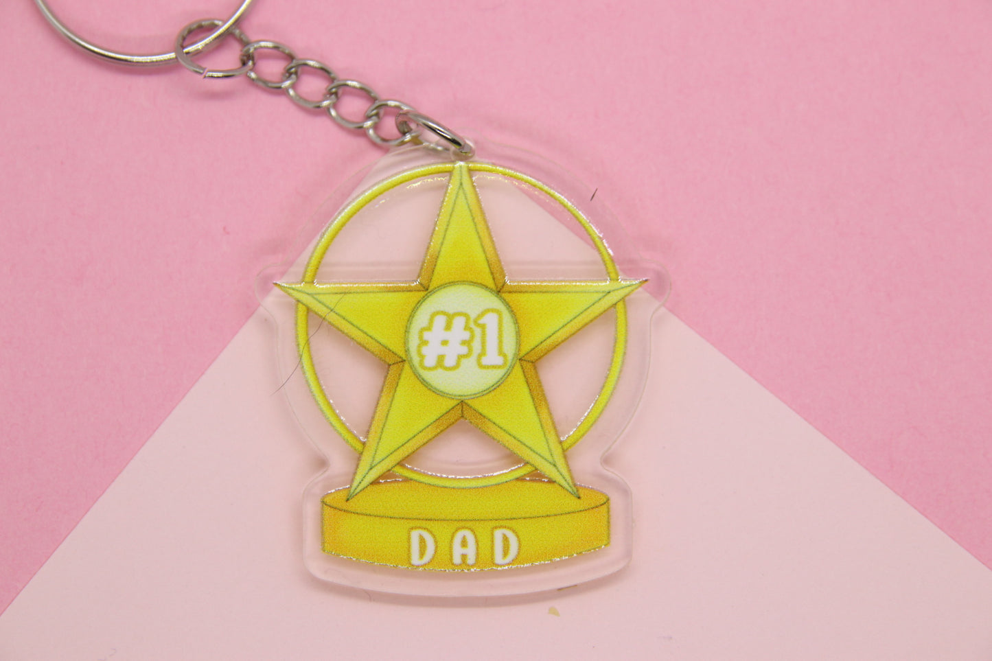 #1 Dad Trophy Keyring