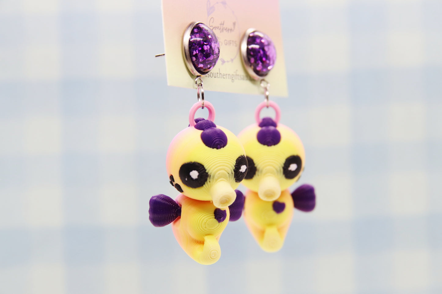 3D Seahorse Earrings