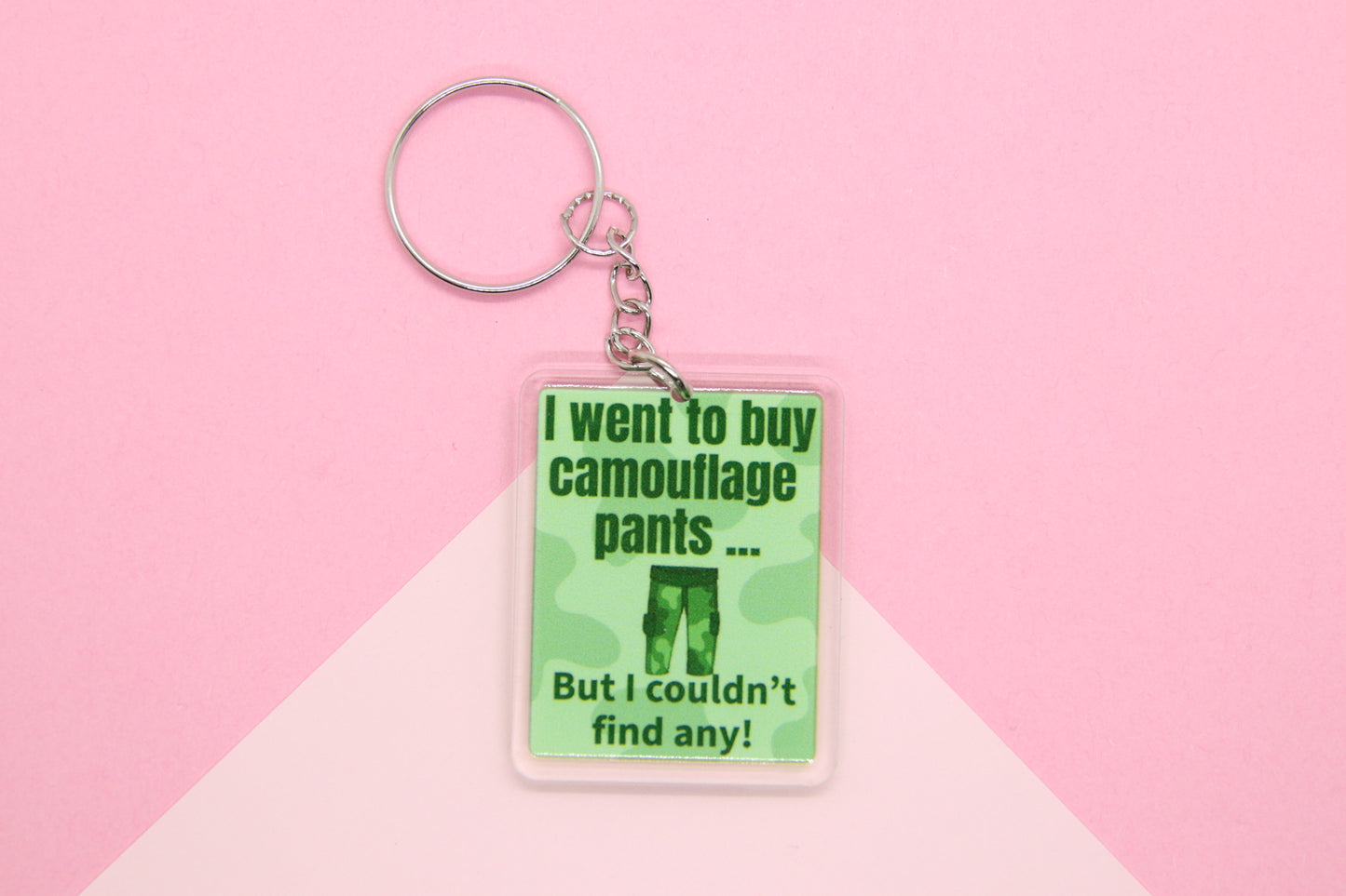 Camouflage Pants Dad Joke Keyring