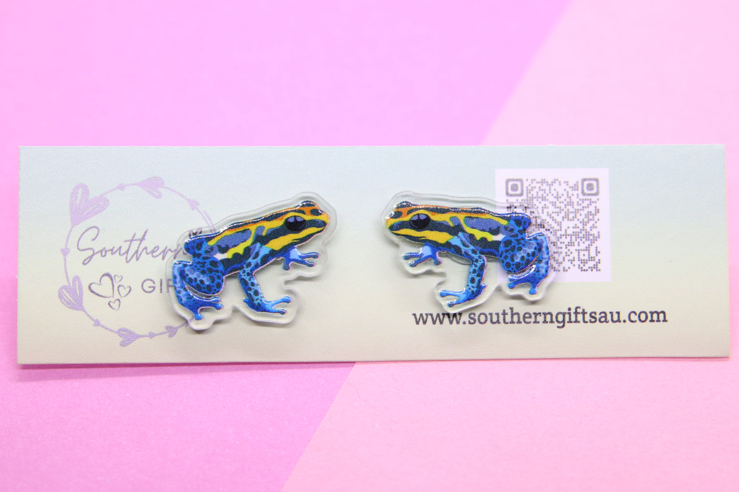 20mm Poison Dart Frog Stud Earrings