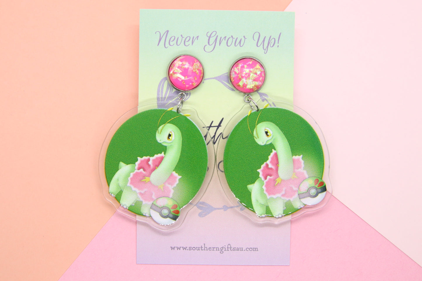 Meganium Inspired Earrings
