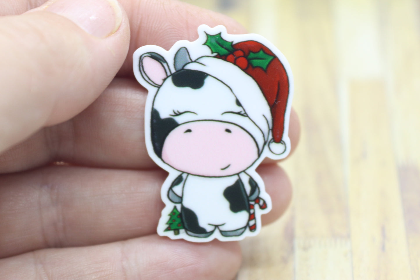Christmas Cow Badge