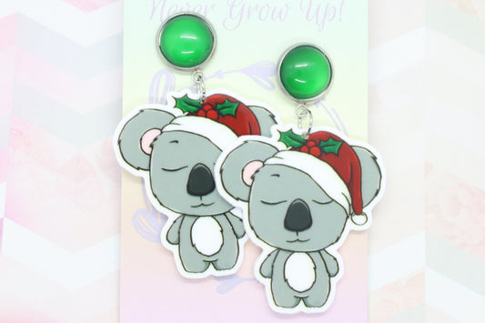 Standard Christmas Koala Statement Earrings