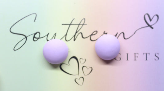 Small 3D Purple Dot Statement Stud Earrings