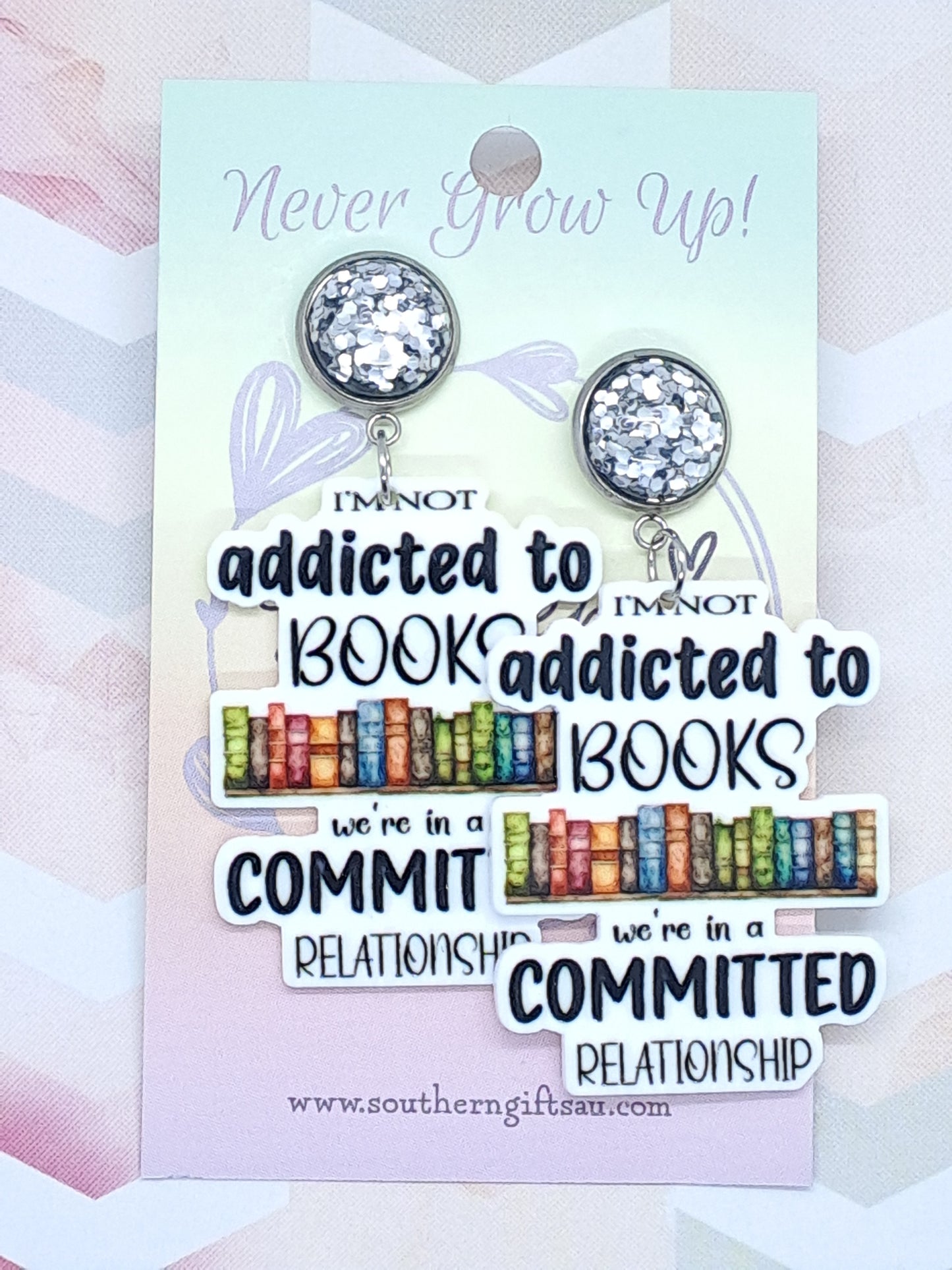 Standard Addicted To Books Statement Earrings