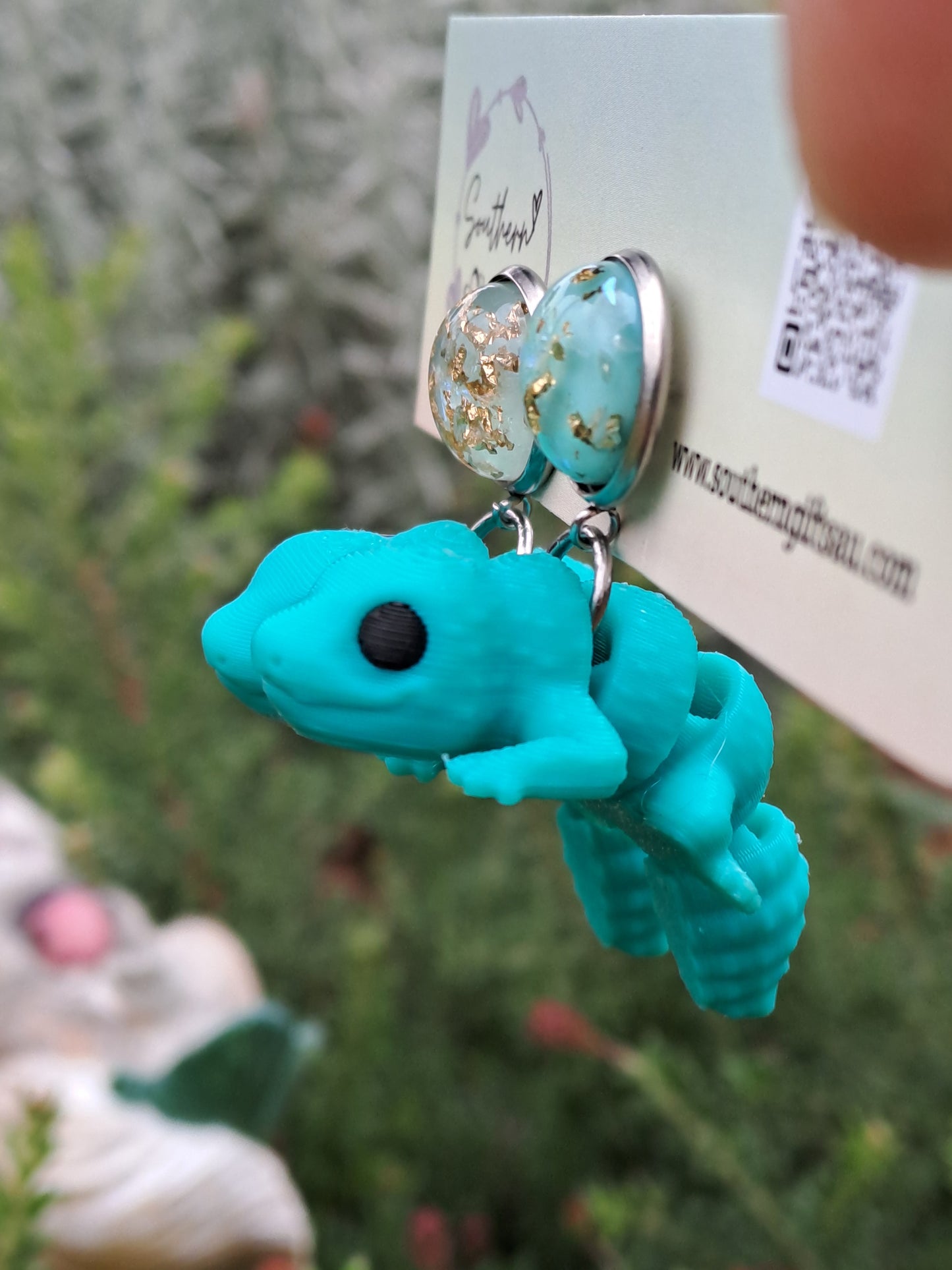 3D Gecko Earrings