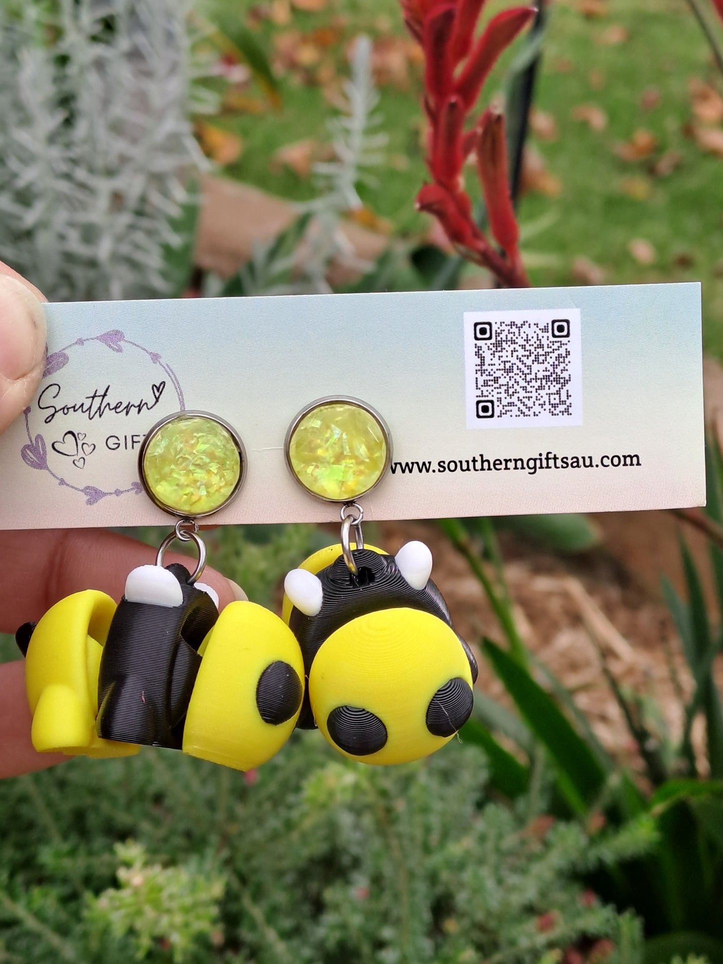 3D Bee Earrings