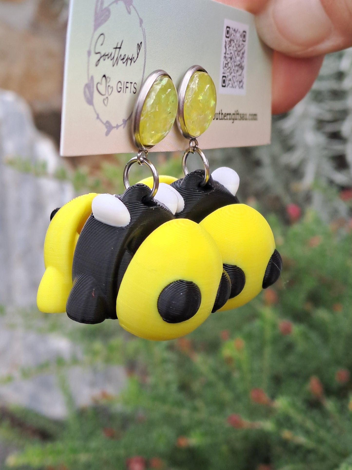 3D Bee Earrings