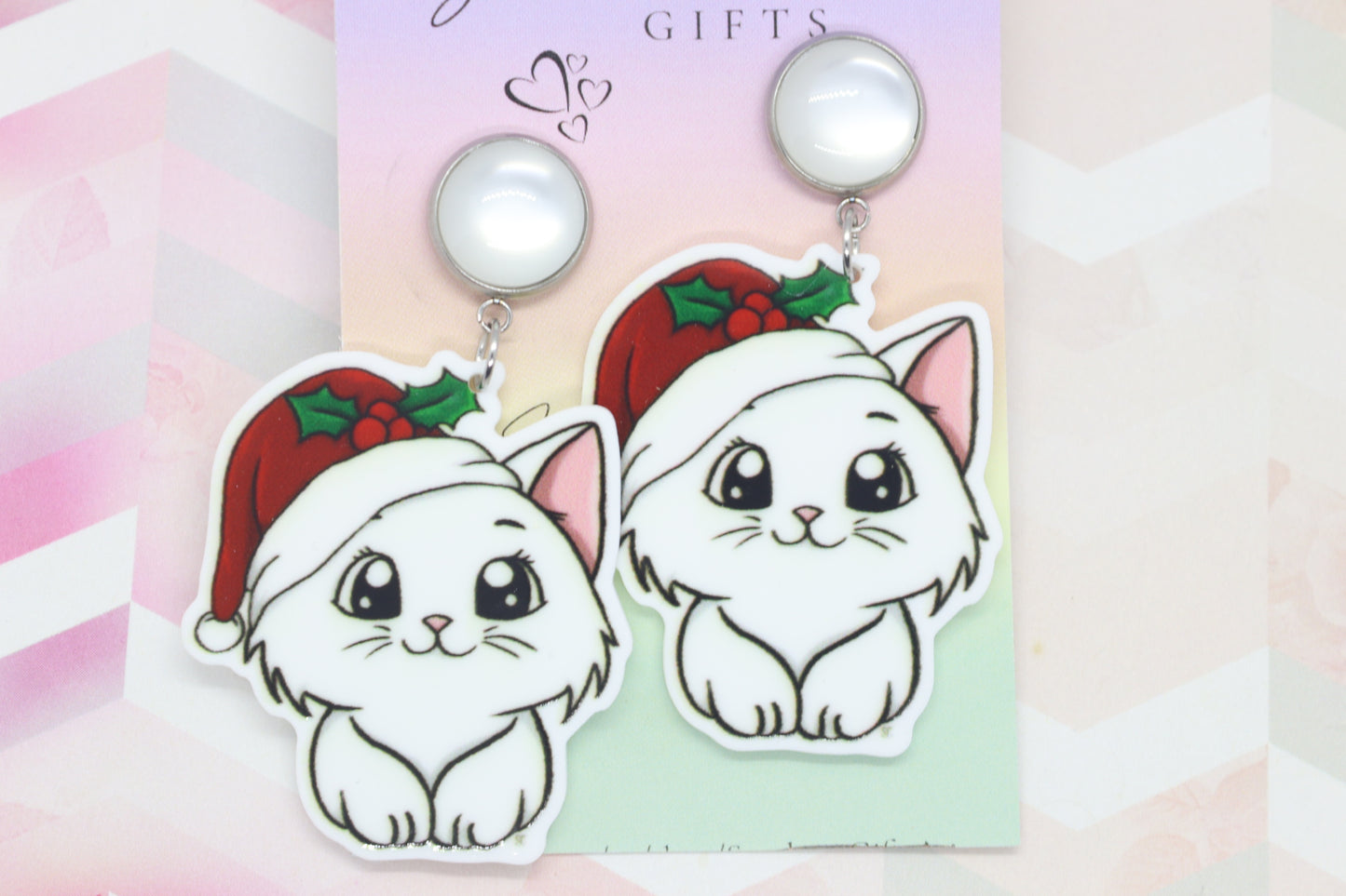 Standard Christmas Cat Statement Earrings