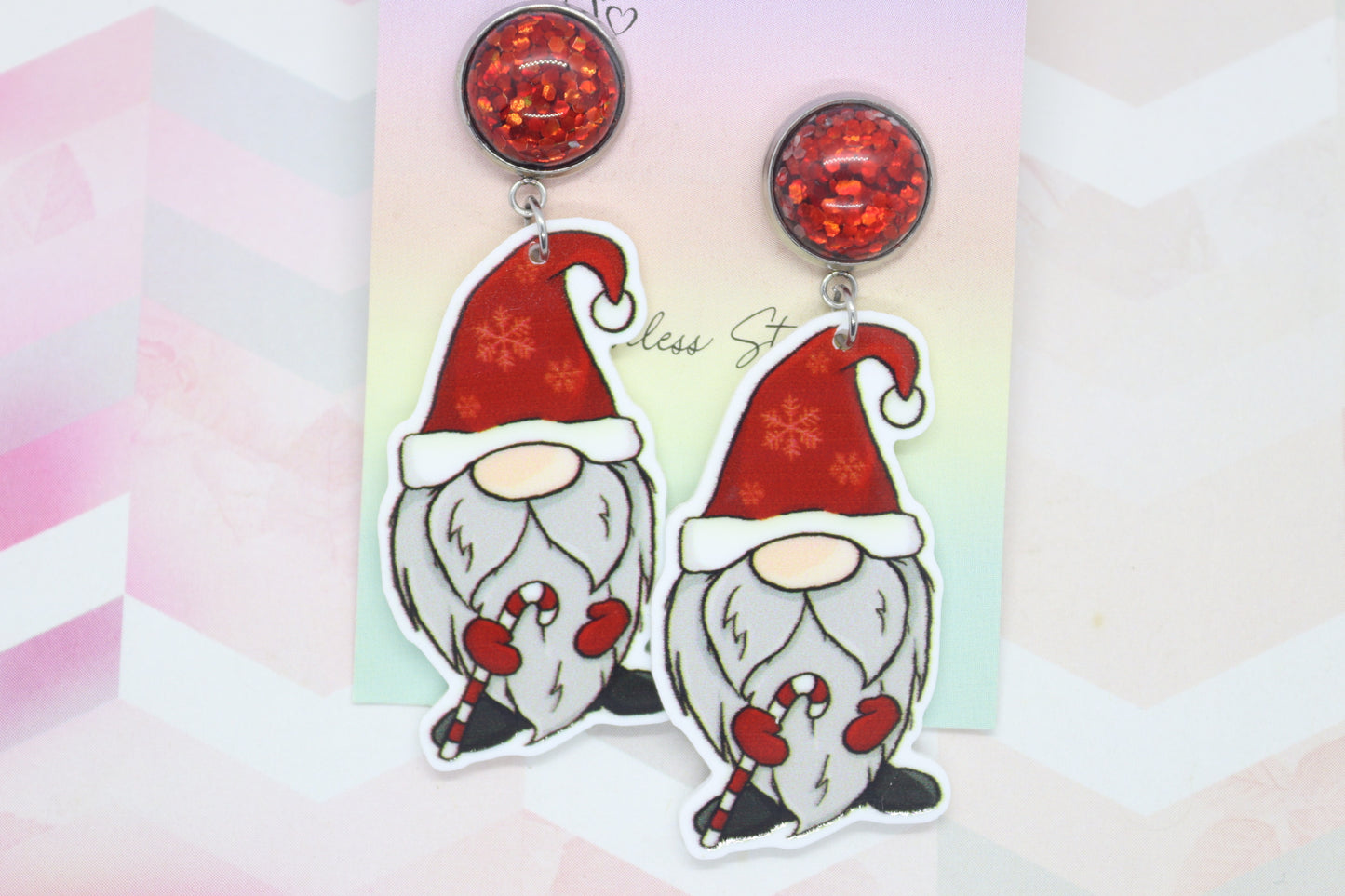 Standard Christmas Gnome Statement Earrings