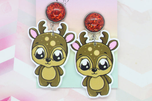 Standard Christmas Reindeer Statement Earrings