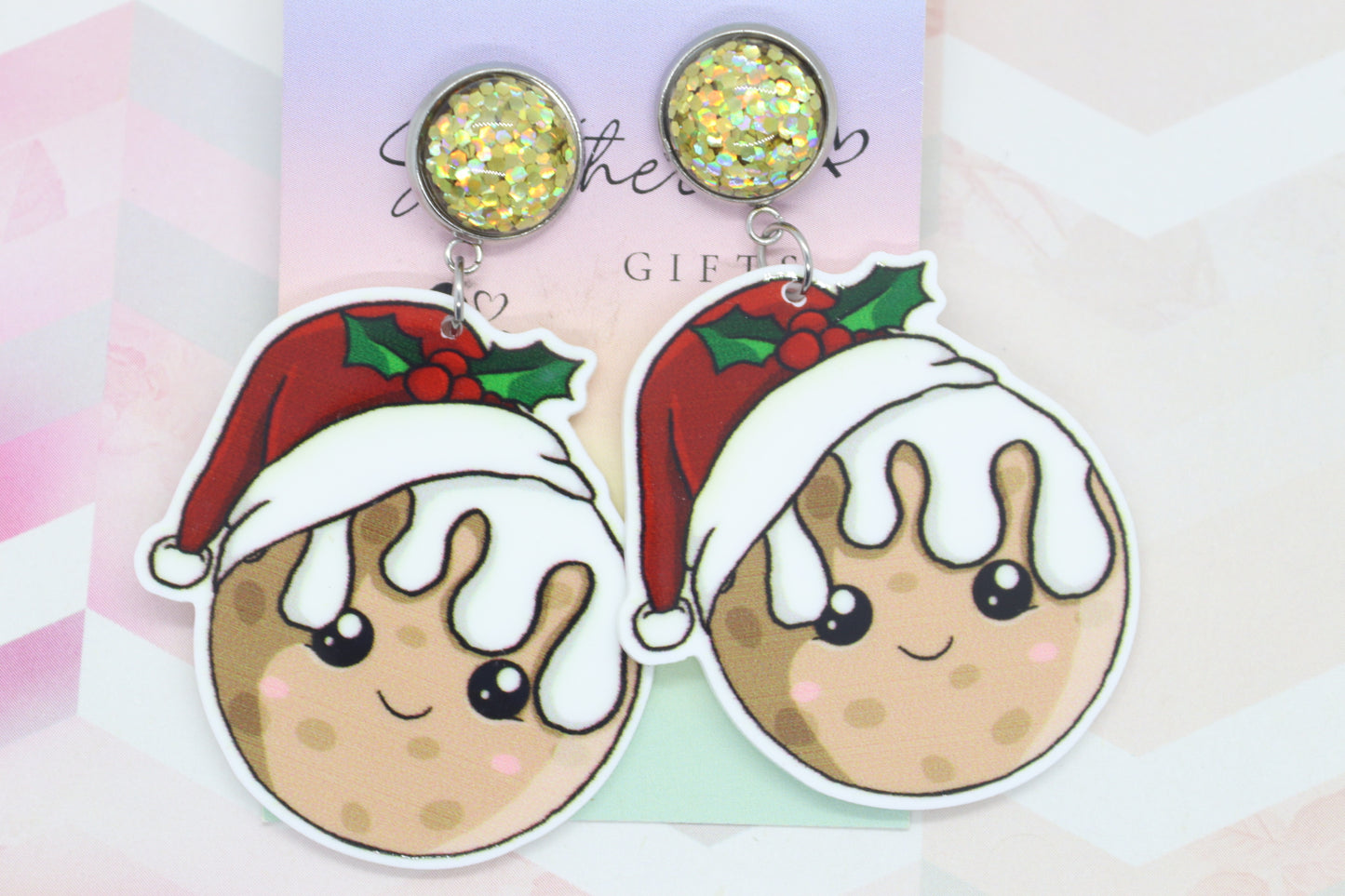 Standard Christmas Pudding Statement Earrings