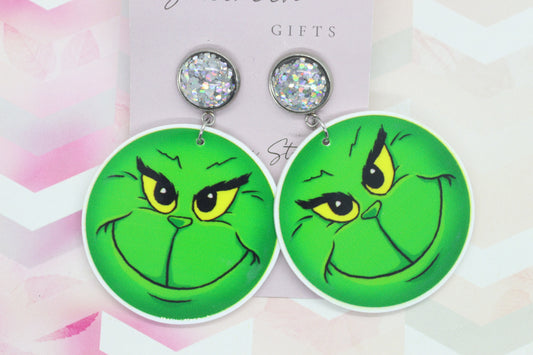 Standard Christmas Grinch Statement Earrings