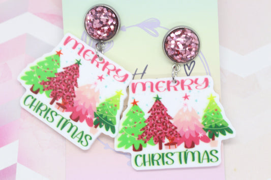 Standard Merry Christmas Statement Earrings